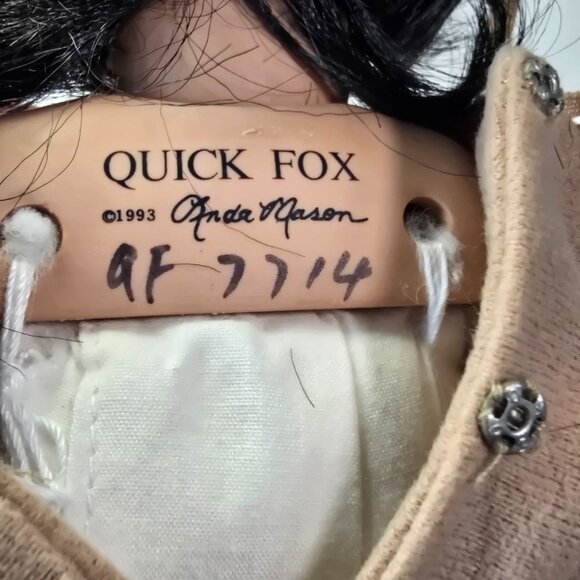 Linda Mason Doll Native American Indian 1993 Vintage Porcelain Quick Fox Boy - Picture 11 of 15